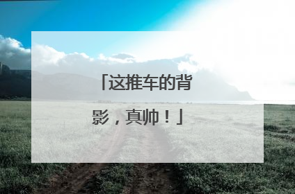 这推车的背影，真帅！