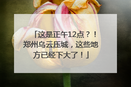 这是正午12点？！郑州乌云压城，这些地方已经下大了！