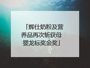辉仕奶粉及营养品再次斩获母婴龙标奖金奖