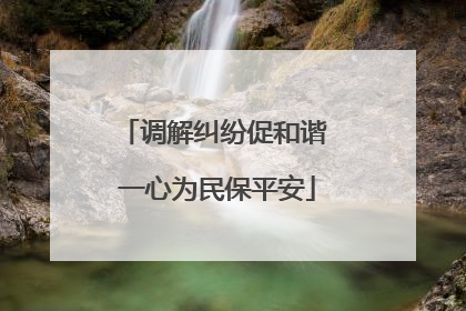 调解纠纷促和谐 一心为民保平安