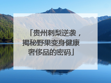 贵州刺梨逆袭，揭秘野果变身健康奢侈品的密码