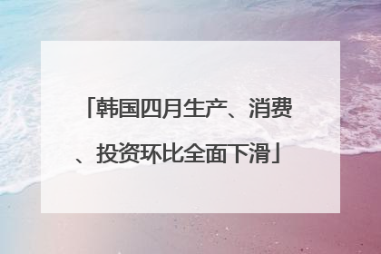 韩国四月生产、消费、投资环比全面下滑
