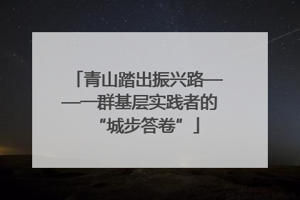 青山踏出振兴路——一群基层实践者的“城步答卷”