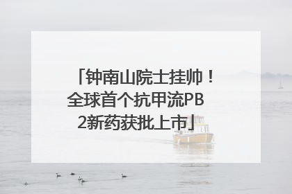钟南山院士挂帅！全球首个抗甲流PB2新药获批上市