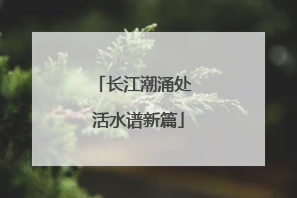 长江潮涌处 活水谱新篇