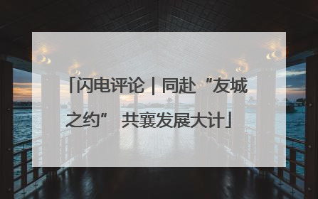 闪电评论｜同赴“友城之约” 共襄发展大计