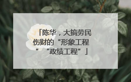 陈华，大搞劳民伤财的“形象工程”“政绩工程”
