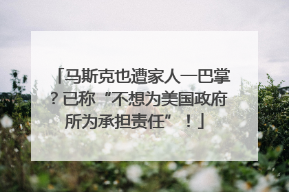 马斯克也遭家人一巴掌？已称“不想为美国政府所为承担责任”！