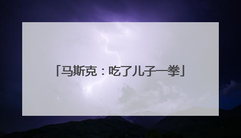 马斯克：吃了儿子一拳