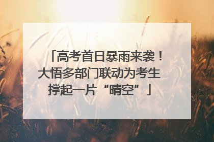 高考首日暴雨来袭！大悟多部门联动为考生撑起一片“晴空”
