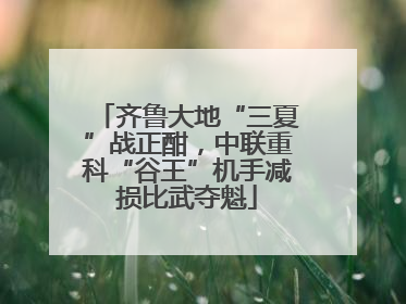 齐鲁大地“三夏”战正酣，中联重科“谷王”机手减损比武夺魁