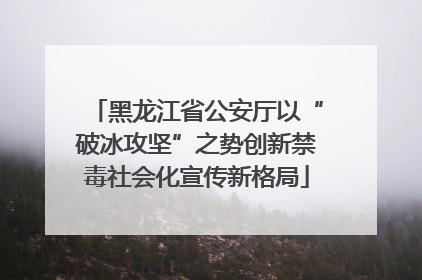 黑龙江省公安厅以“破冰攻坚”之势创新禁毒社会化宣传新格局