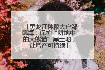 黑龙江种粮大户邹德海：保护“耕地中的大熊猫”黑土地，让增产可持续