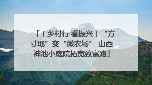 （乡村行·看振兴）“方寸地”变“微农场” 山西神池小庭院拓宽致富路