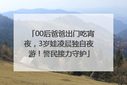 00后爸爸出门吃宵夜，3岁娃凌晨独自夜游！警民接力守护