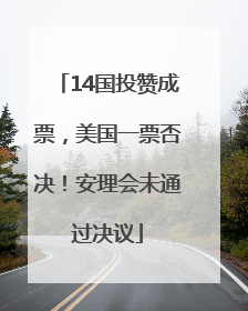 14国投赞成票，美国一票否决！安理会未通过决议
