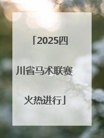 2025四川省马术联赛火热进行