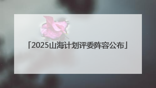 2025山海计划评委阵容公布