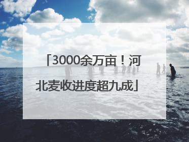 3000余万亩！河北麦收进度超九成