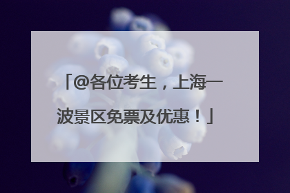 @各位考生，上海一波景区免票及优惠！